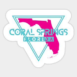 Coral Springs Florida Retro Triangle FL Sticker